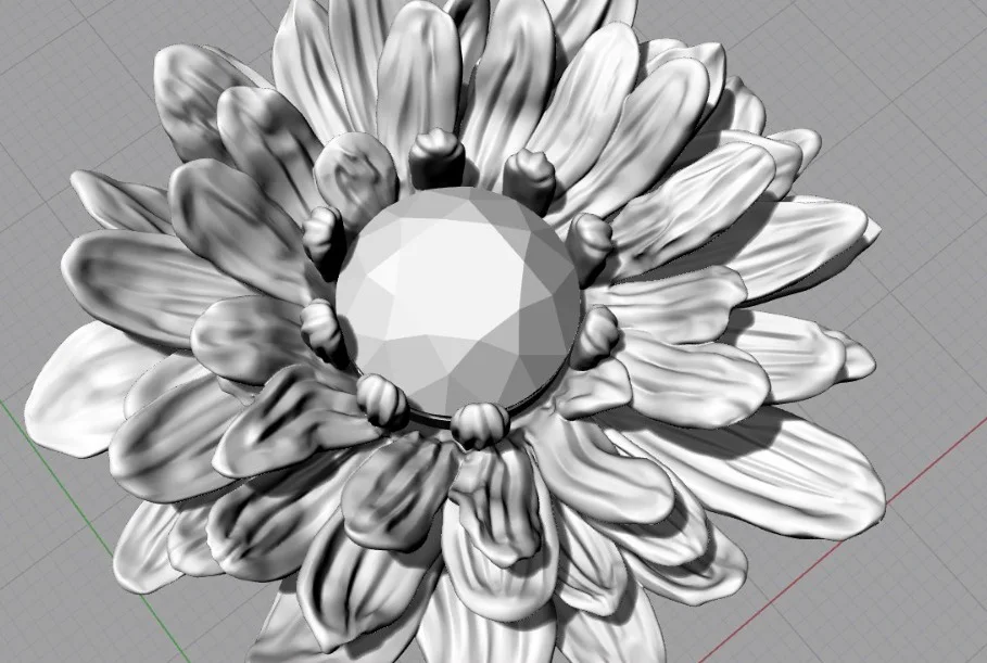 Custom flower jewelry design render