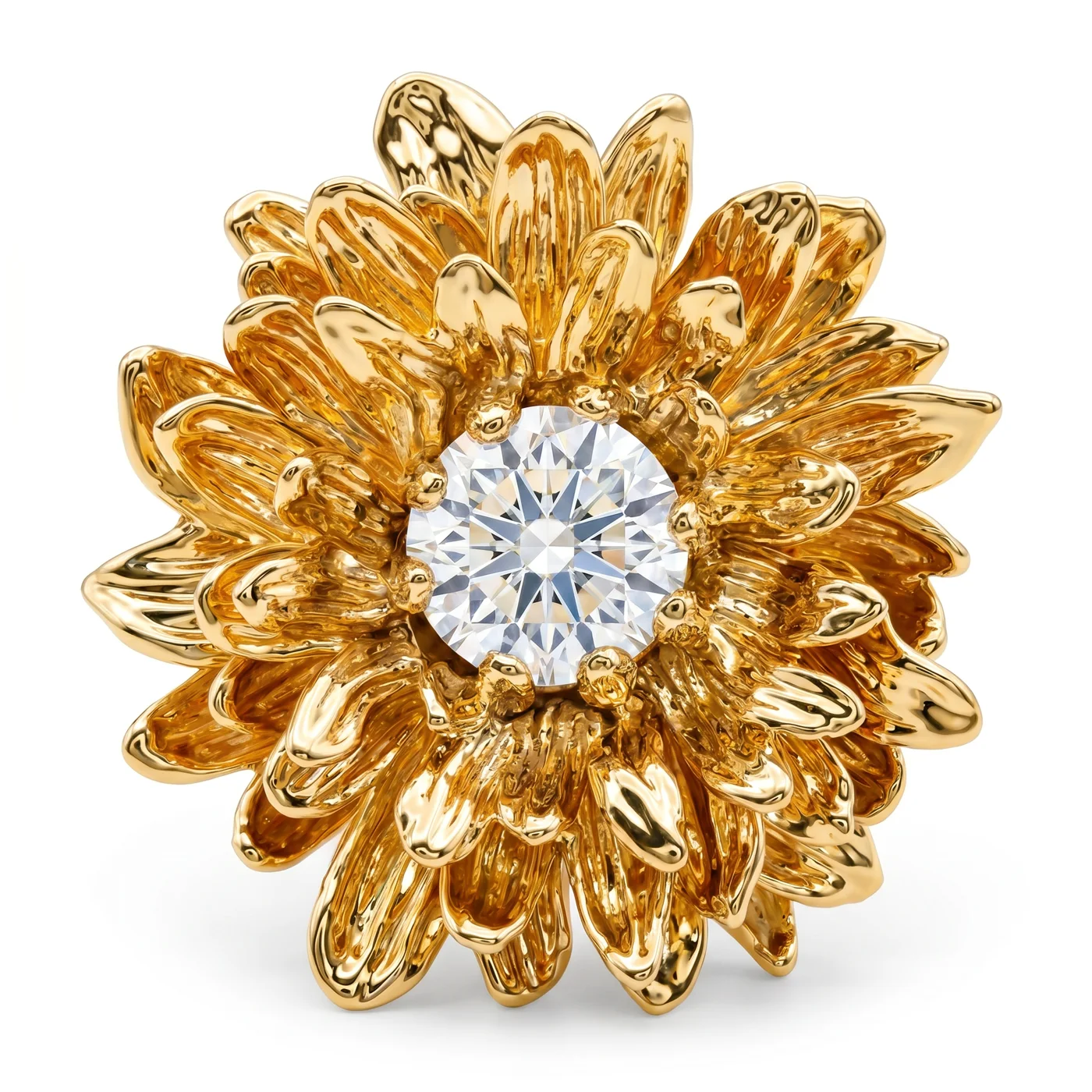 Finished flower ring from a custom jewelry case